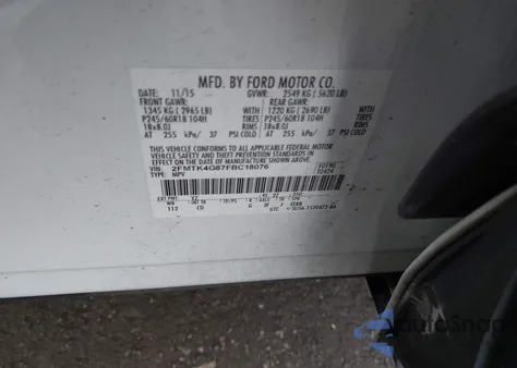 2015 Ford Edge Se из США, поврежденный, VIN 2FMTK4G87FBC18076